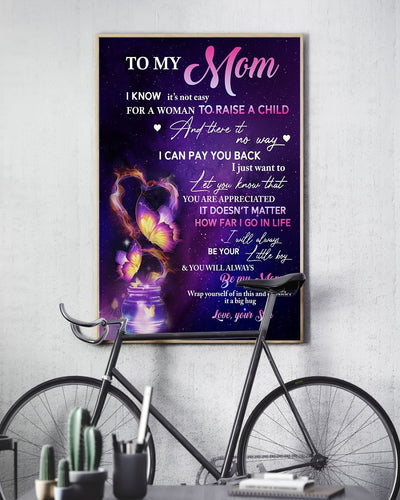 You'll Always Be My Mom Canvas And Poster, Best Mother’s Day Gift Ideas, Mother’s Day Gift From Son To Mom, Warm Home Decor Wall Art