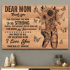 Dear Mom Thank You For Teaching Me How To Be Strong, Landscape Poster Meaningful Mother’s Day Gift, Mother's Day Gift For Mom, Warm Home Decor Wall Art Visual Art