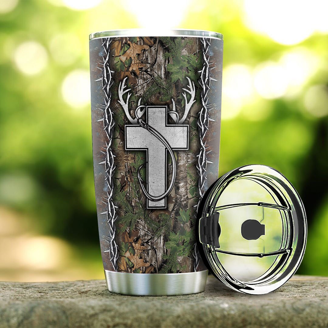Personalized Hunting Fishing Faith TTM0104010Z Stainless Steel Tumbler - MostSuit