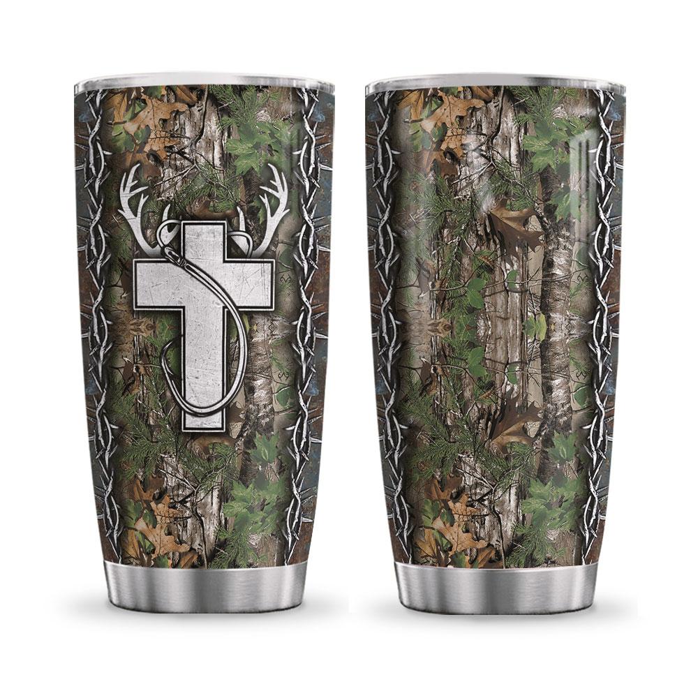 Personalized Hunting Fishing Faith TTM0104010Z Stainless Steel Tumbler - MostSuit