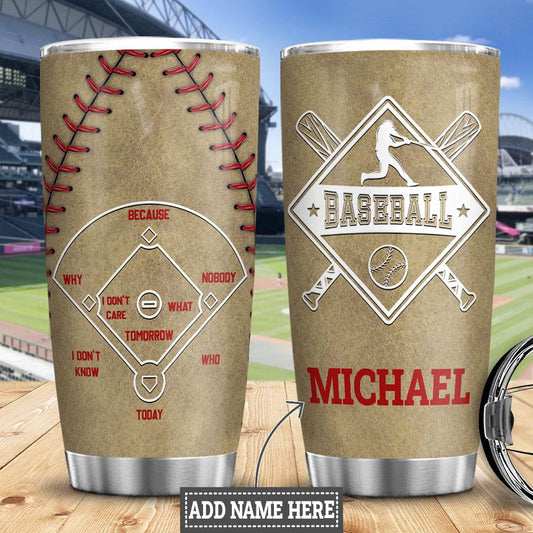 Personalized Baseball Stainless Steel Tumbler Cups Drinkware 20oz - MostSuit