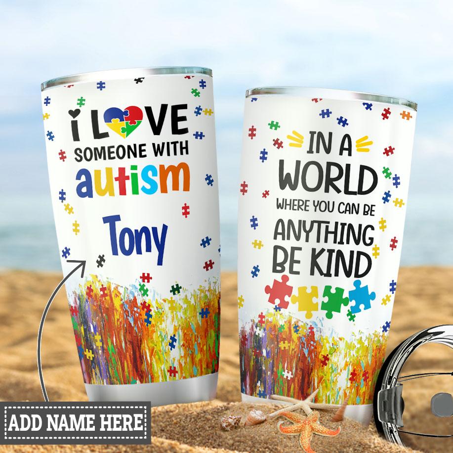 Autism Personalized Stainless Steel Tumbler Cups Drinkware 20oz - MostSuit