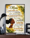 To My Mom I Will Always Be Your Little Girl & You Will Always Be My Loving Mom Portrait Poster Canvas, Warm Home Decor Wall Art Visual Art