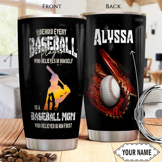 Baseball Mom KC4 Personalized Stainless Steel Tumbler Cups Drinkware 20oz - MostSuit