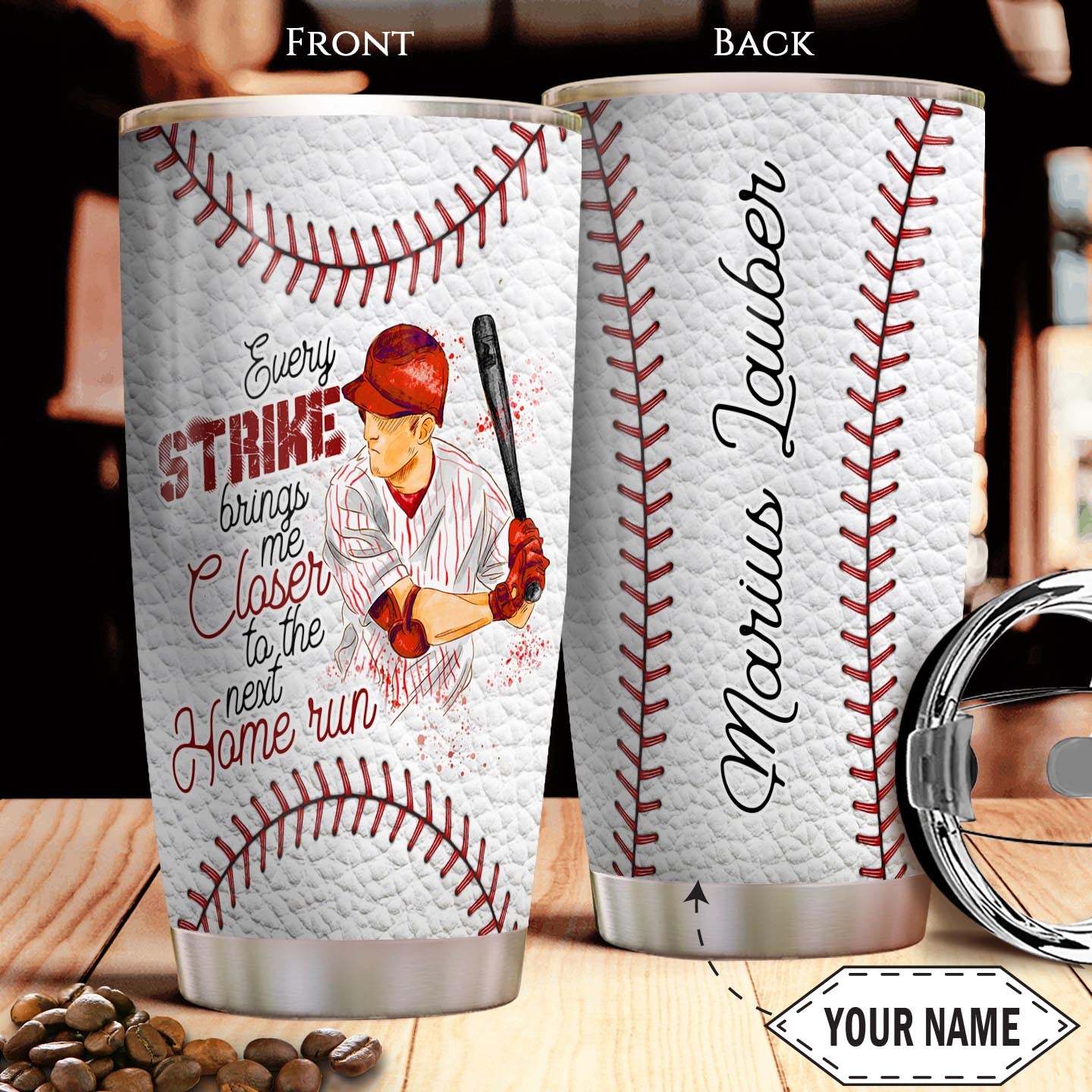 Baseball Strike KC4 Personalized Stainless Steel Tumbler Cups Drinkware 20oz - MostSuit