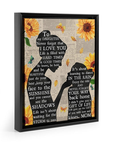 To My Daughter Sunshine Sunflower Portrait Poster Gift For Daughter From Mom Birthday Gift Home Decor Wall Art