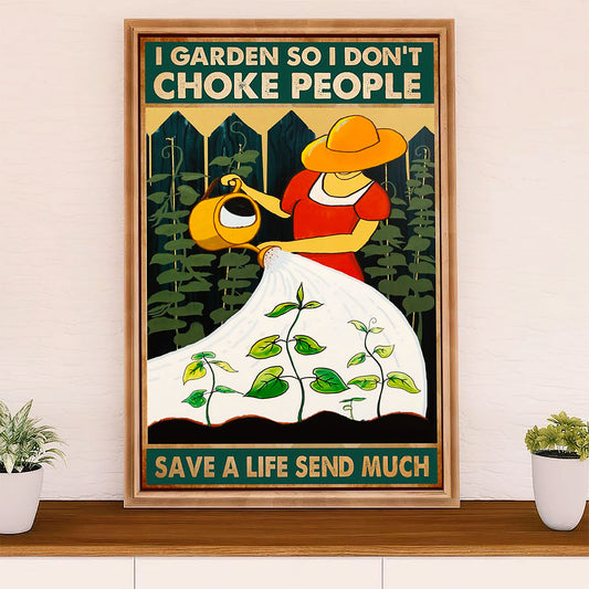 Gardening Poster Home Décor Wall Art | I Garden | Gift for Gardener, Plants Lover