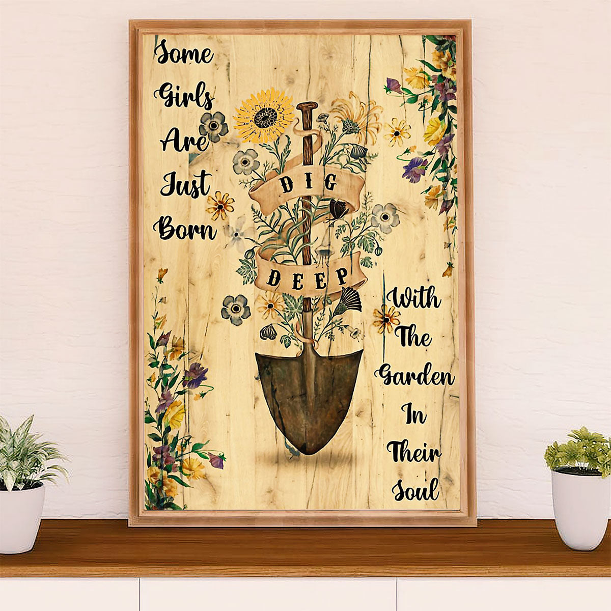 Gardening Poster Home Décor Wall Art | Girls Born With Garden | Gift for Gardener, Plants Lover