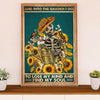 Gardening Poster Home Décor Wall Art | Skeleton Sunflowers | Gift for Gardener, Plants Lover