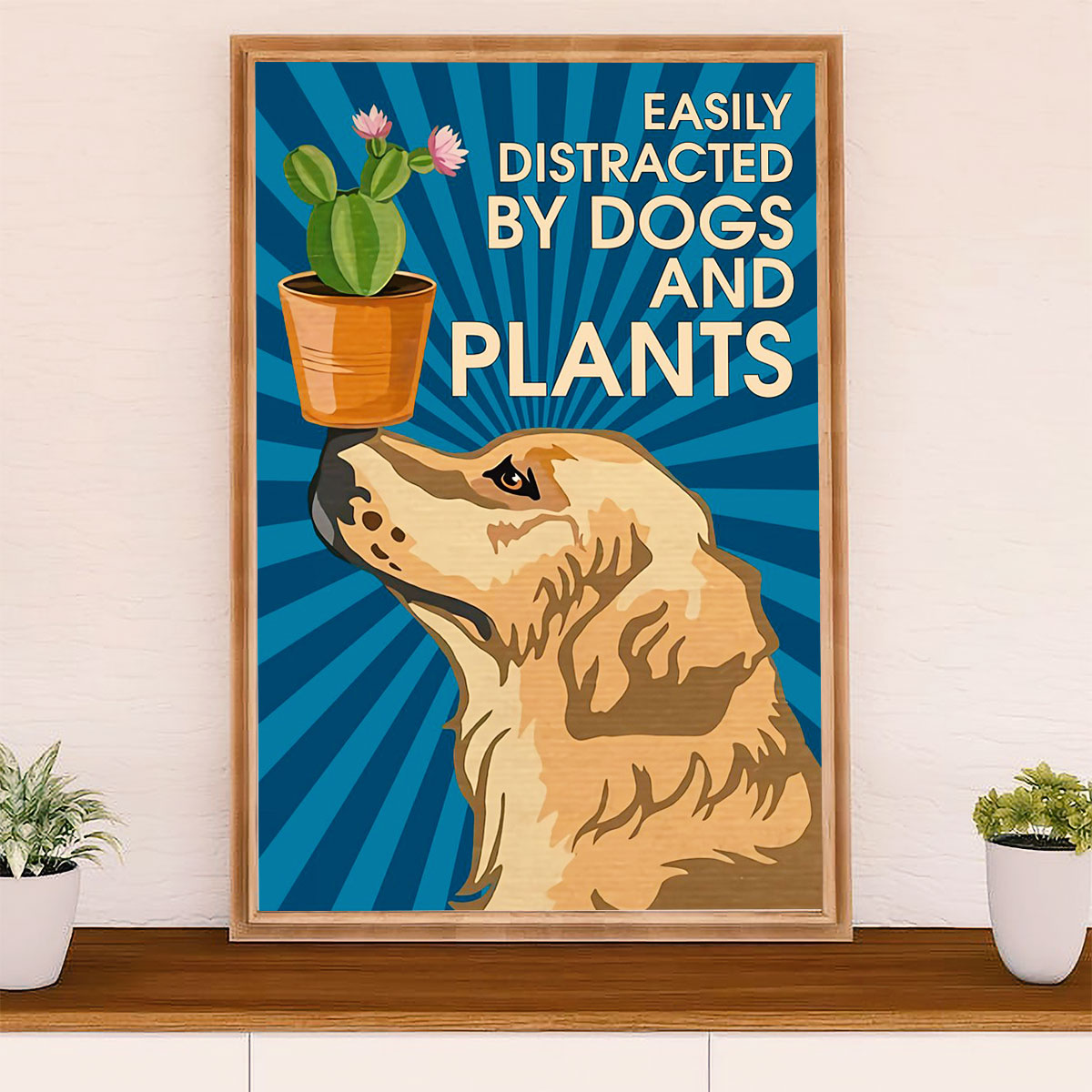 Gardening Poster Home Décor Wall Art | Distracted by Dogs & Plants | Gift for Gardener, Plants Lover