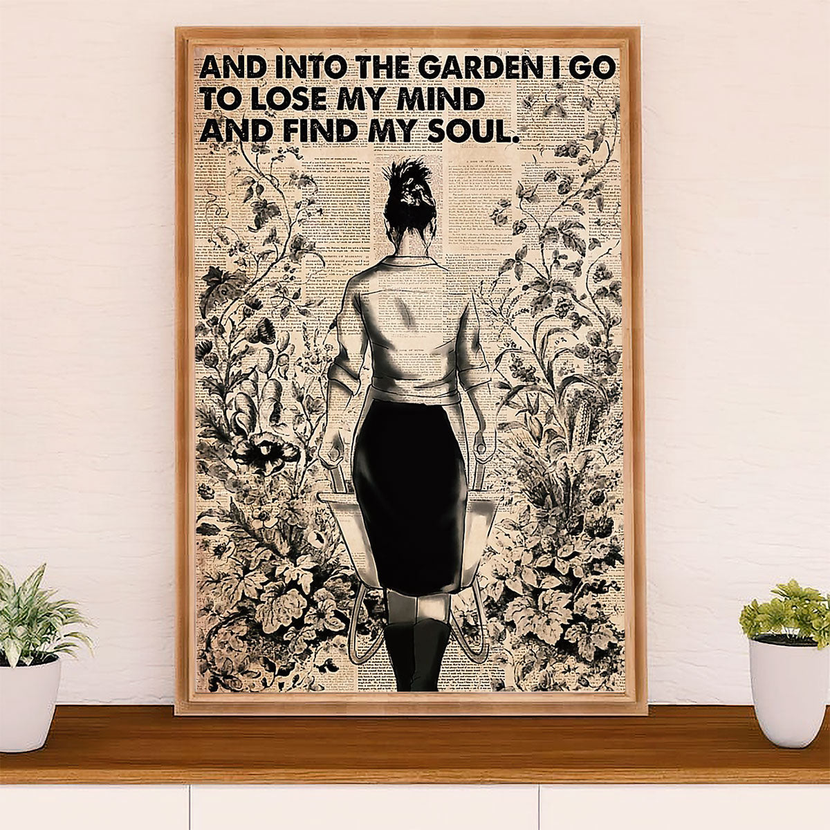 Gardening Poster Home Décor Wall Art | Woman In the Garden | Gift for Gardener, Plants Lover