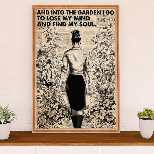 Gardening Poster Home Décor Wall Art | Woman In the Garden | Gift for Gardener, Plants Lover