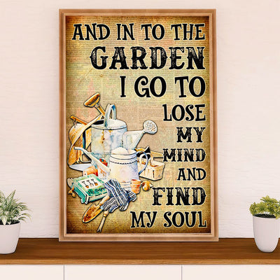 Gardening Poster Home Décor Wall Art | Into the Garden | Gift for Gardener, Plants Lover