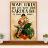 Gardening Poster Home Décor Wall Art | Girls Gardening | Gift for Gardener, Plants Lover
