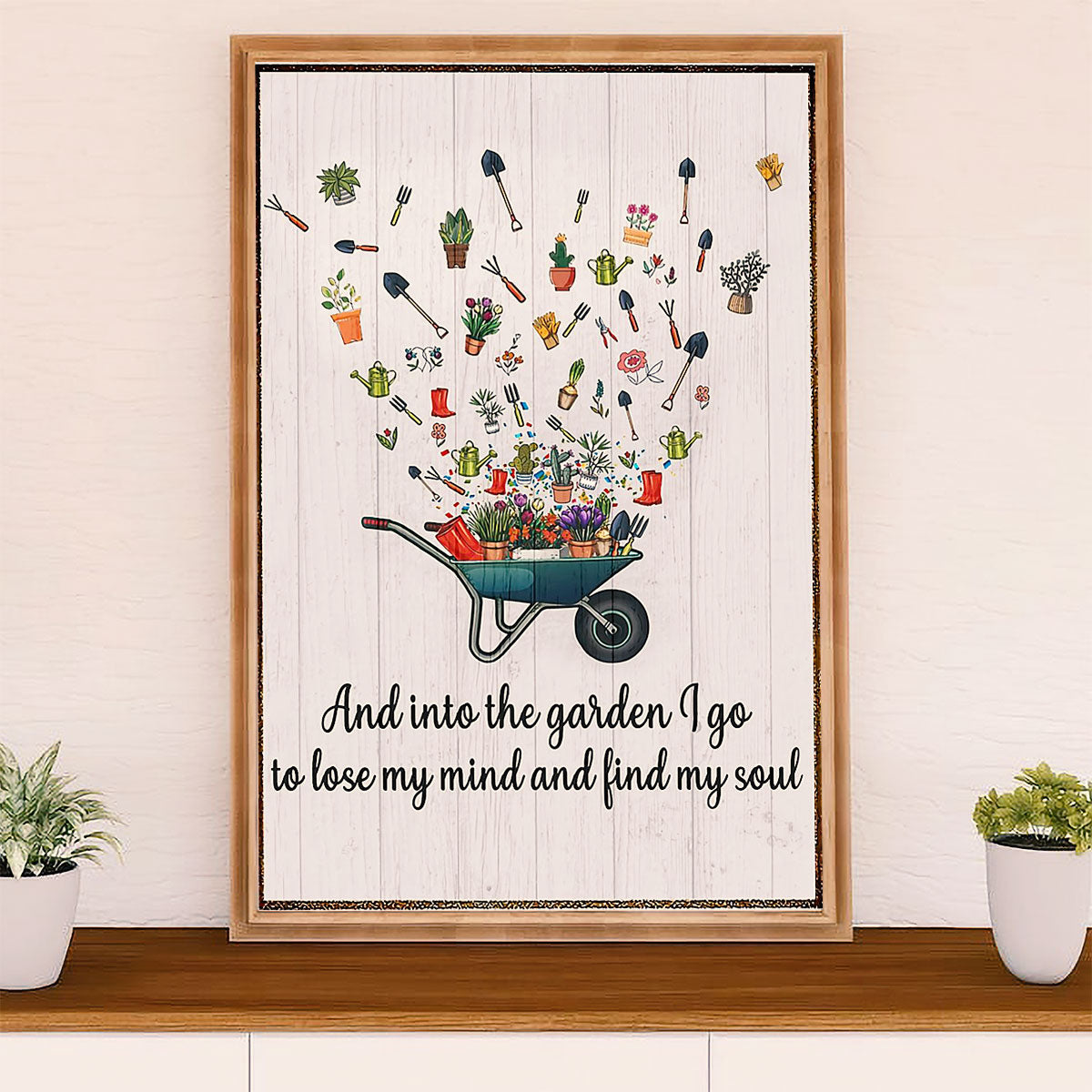 Gardening Poster Home Décor Wall Art | Find My Soul | Gift for Gardener, Plants Lover