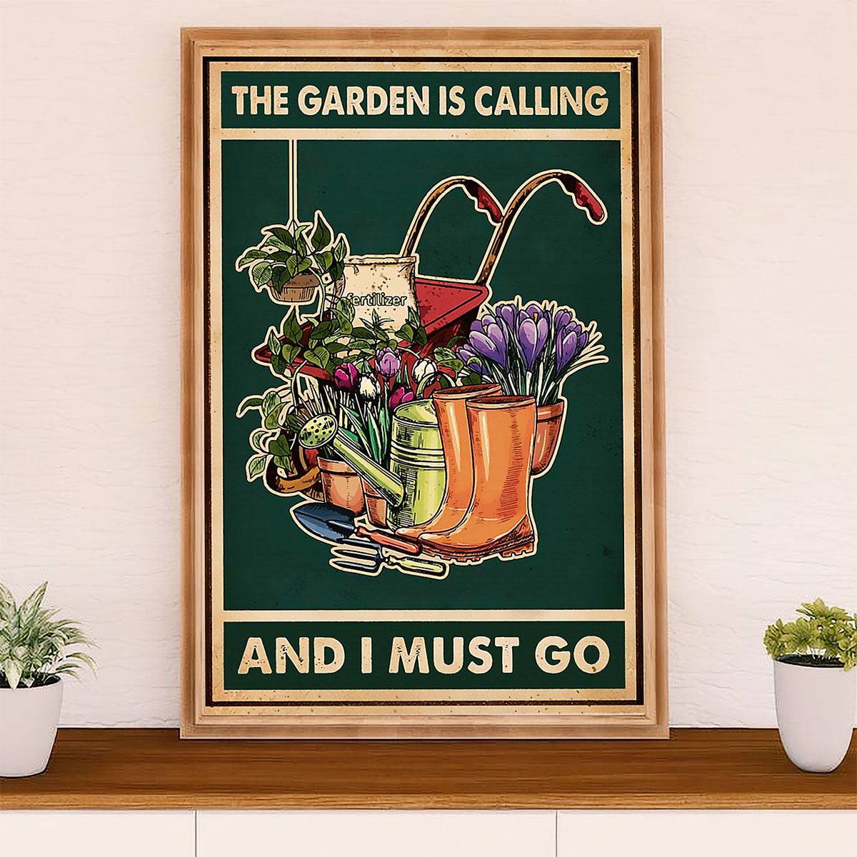 Gardening Poster Home Décor Wall Art | Garden Is Calling | Gift for Gardener, Plants Lover
