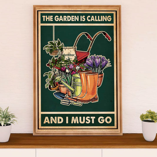 Gardening Poster Home Décor Wall Art | Garden Is Calling | Gift for Gardener, Plants Lover