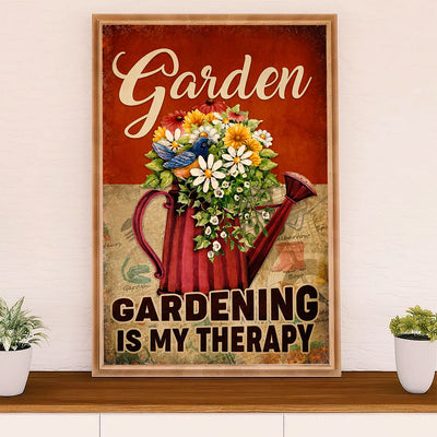 Gardening Poster Home Décor Wall Art | My Therapy | Gift for Gardener, Plants Lover