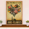 Gardening Poster Home Décor Wall Art | Love and Plants | Gift for Gardener, Plants Lover