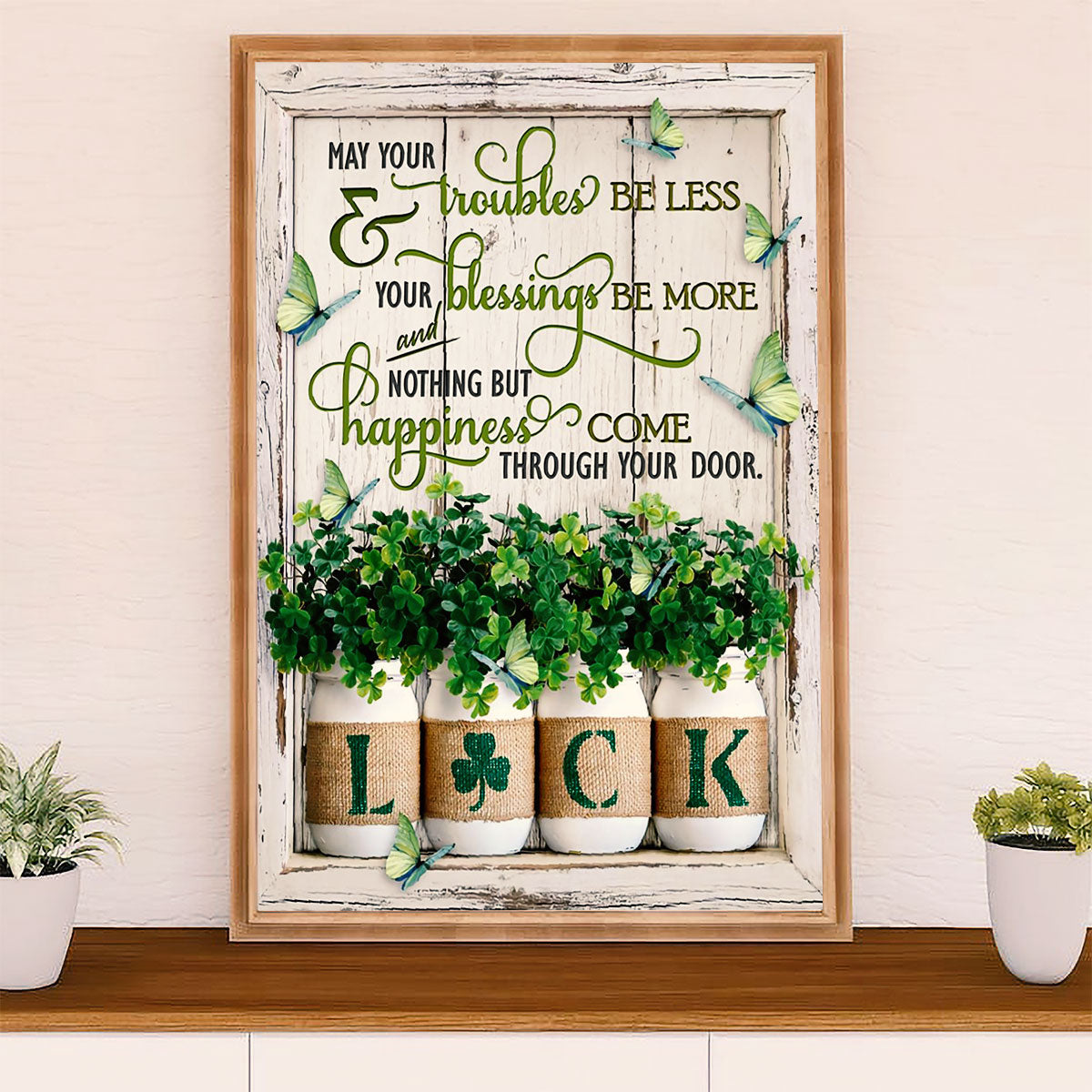 Gardening Poster Home Décor Wall Art | Happiness | Gift for Gardener, Plants Lover