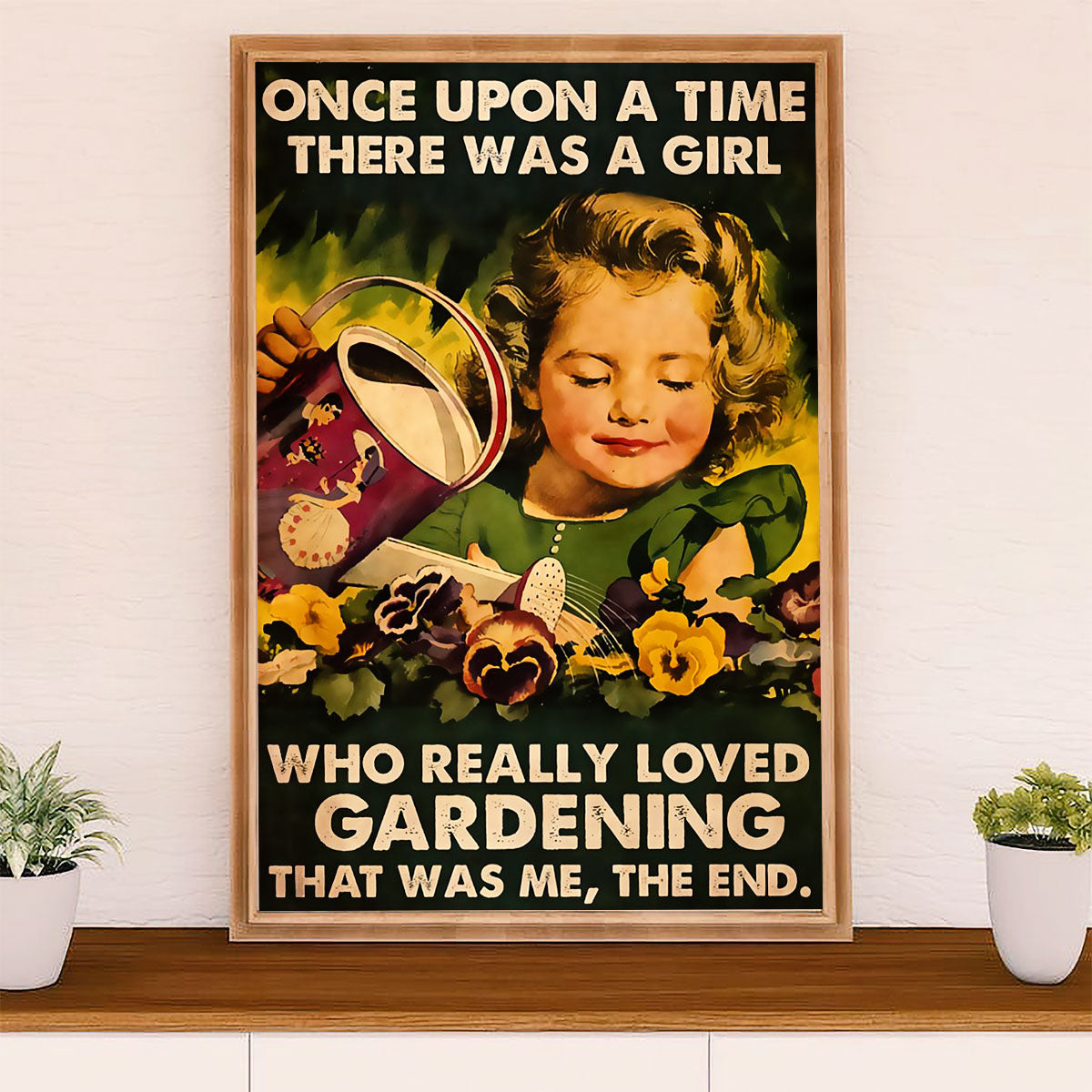 Gardening Poster Home Décor Wall Art | Girl Loved Gardening | Gift for Gardener, Plants Lover