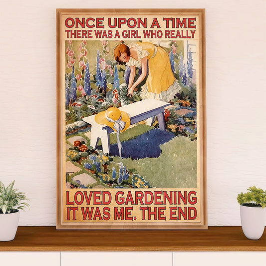 Gardening Poster Home Décor Wall Art | Girl Loved Gardening | Gift for Gardener, Plants Lover