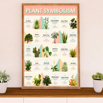 Gardening Poster Home Décor Wall Art | Plant Symbolism Art | Gift for Gardener, Plants Lover