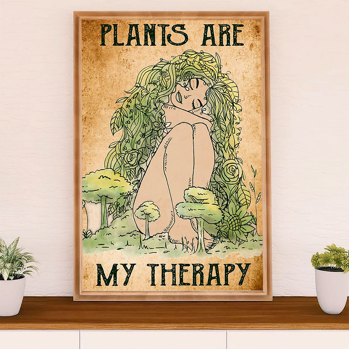 Gardening Poster Home Décor Wall Art | My Therapy | Gift for Gardener, Plants Lover