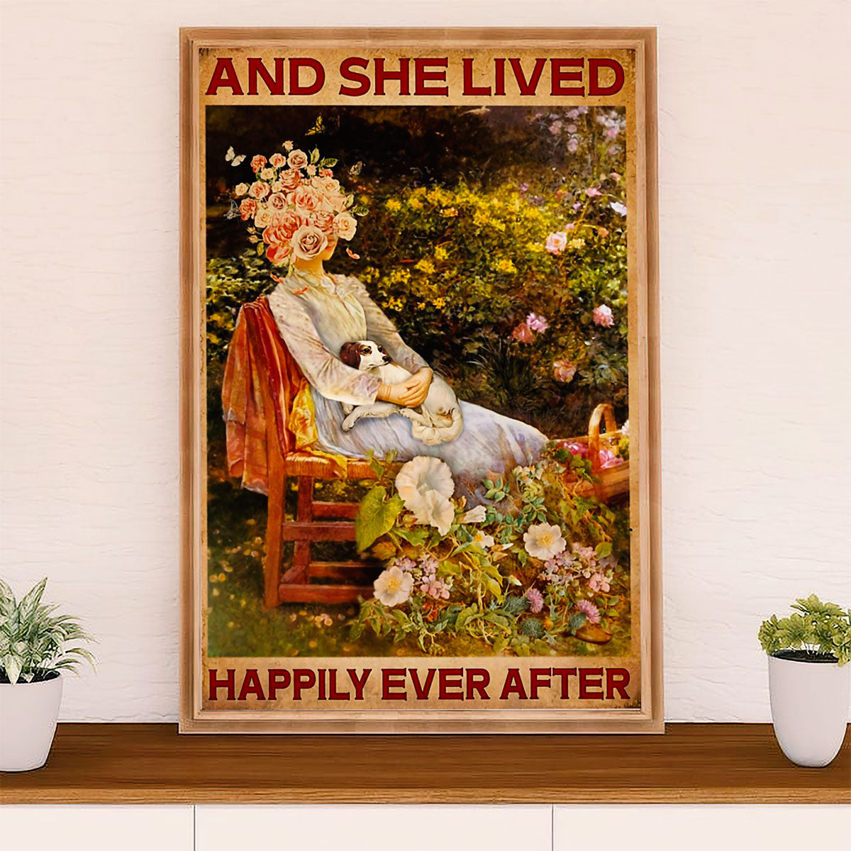 Gardening Poster Home Décor Wall Art | Dog & Her | Gift for Gardener, Plants Lover
