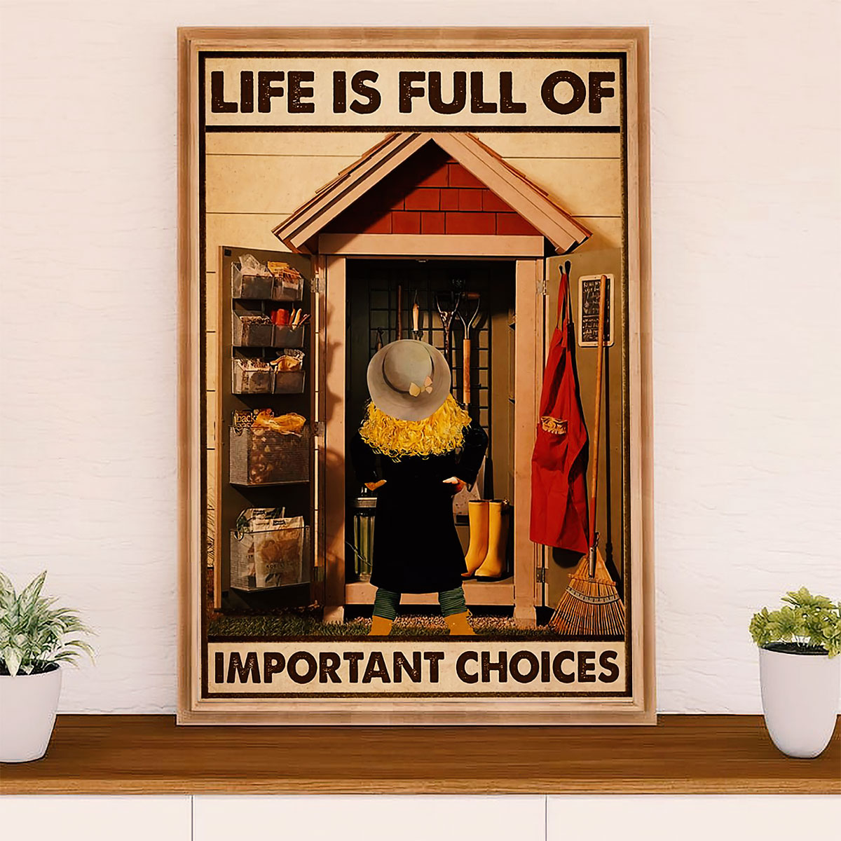 Gardening Poster Home Décor Wall Art | Important Choices | Gift for Gardener, Plants Lover