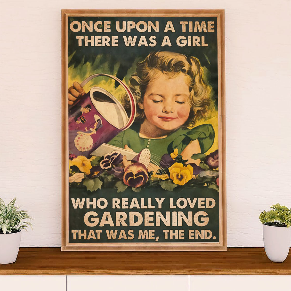 Gardening Poster Home Décor Wall Art | Girl Loved Gardening | Gift for Gardener, Plants Lover