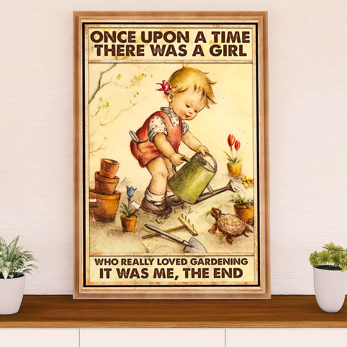 Gardening Poster Home Décor Wall Art | Small Girl Loved Gardening | Gift for Gardener, Plants Lover