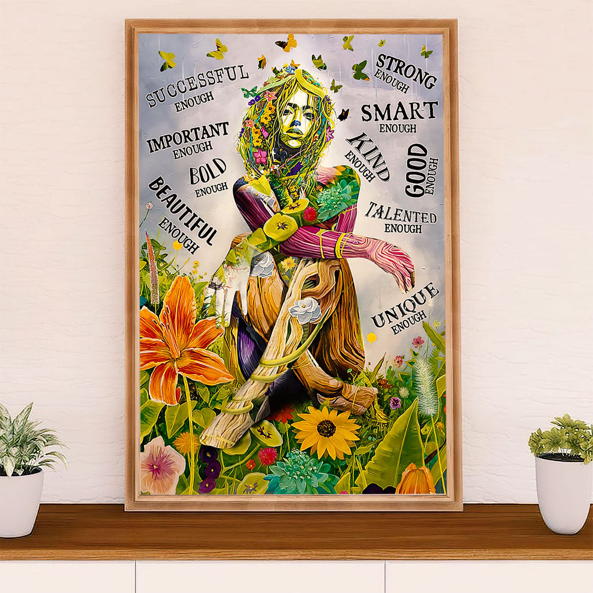 Gardening Poster Home Décor Wall Art | Smart Strong Bold Girl | Gift for Gardener, Plants Lover