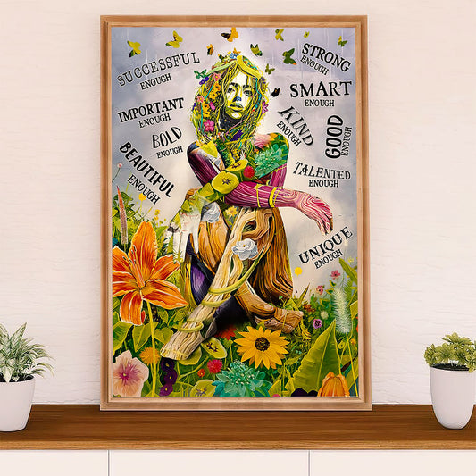 Gardening Poster Home Décor Wall Art | Smart Strong Bold Girl | Gift for Gardener, Plants Lover