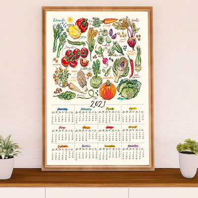 Gardening Poster Home Décor Wall Art | 2021 Plants Calendar | Gift for Gardener, Plants Lover