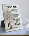 To My Dad Thank You For Walking By My Side, Gift for Dad from Daughter, Portrait Poster And Canvas Birthday Gift Home Decor Wall Art