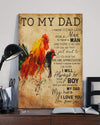 To My Dad I Know It's Not Easy For A Man To Raise A Man, Birthday Christmas Ideas for Dad from Son, Portrait Poster And Canvas Birthday Gift Home Decor Wall Art