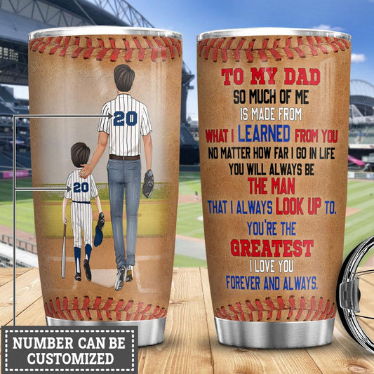 Baseball Dad And Son Personalized Stainless Steel Tumbler Cups Drinkware 20oz - MostSuit - Forever And Always