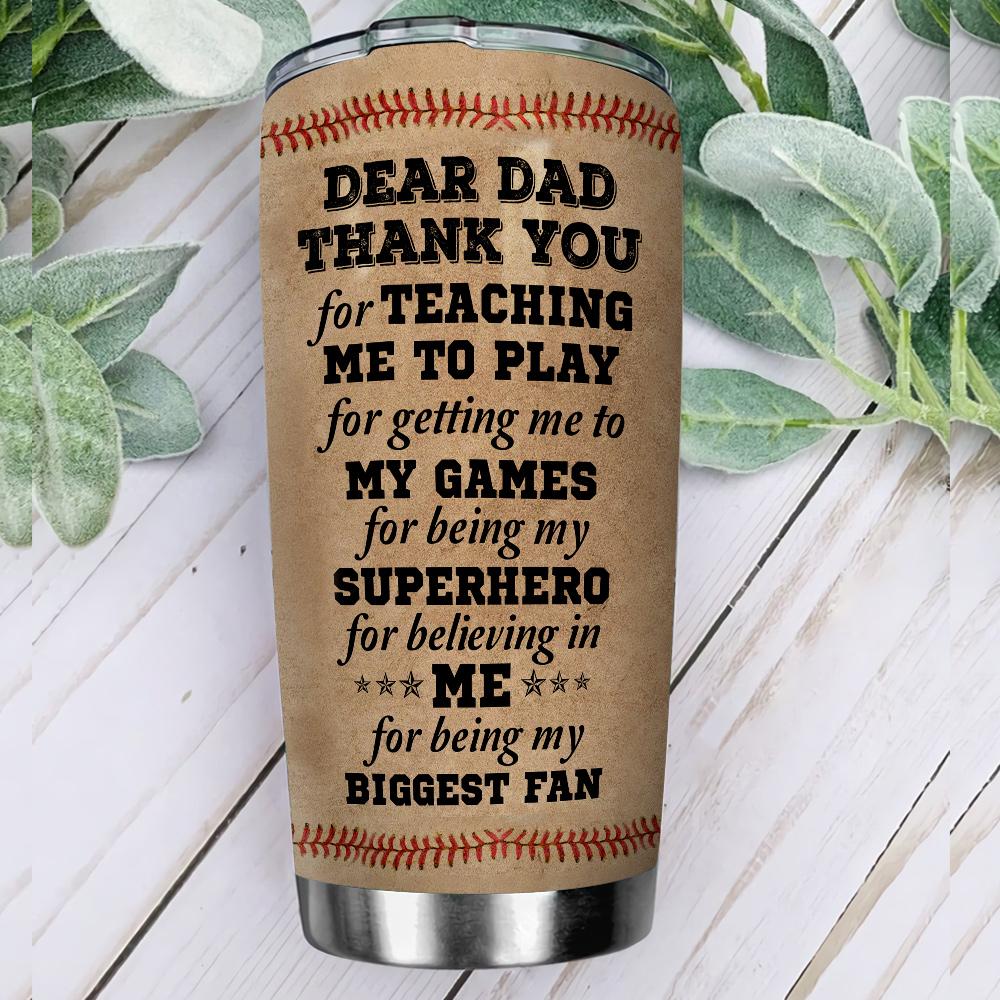 Dad With Sons In Baseball Personalized KD2 ABLZ2105009Z Stainless Steel Tumbler - MostSuit
