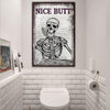 Skeleton Nice Butt Restroom Sketch Funny Portrait Poster Funny Gift Family Gift Home Decor Wall Art