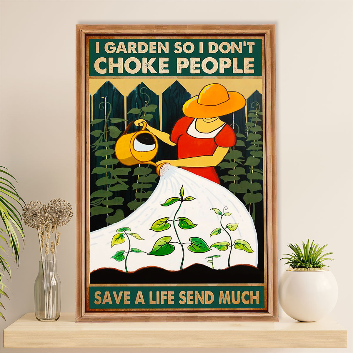 Gardening Poster Home Décor Wall Art | I Garden | Gift for Gardener, Plants Lover