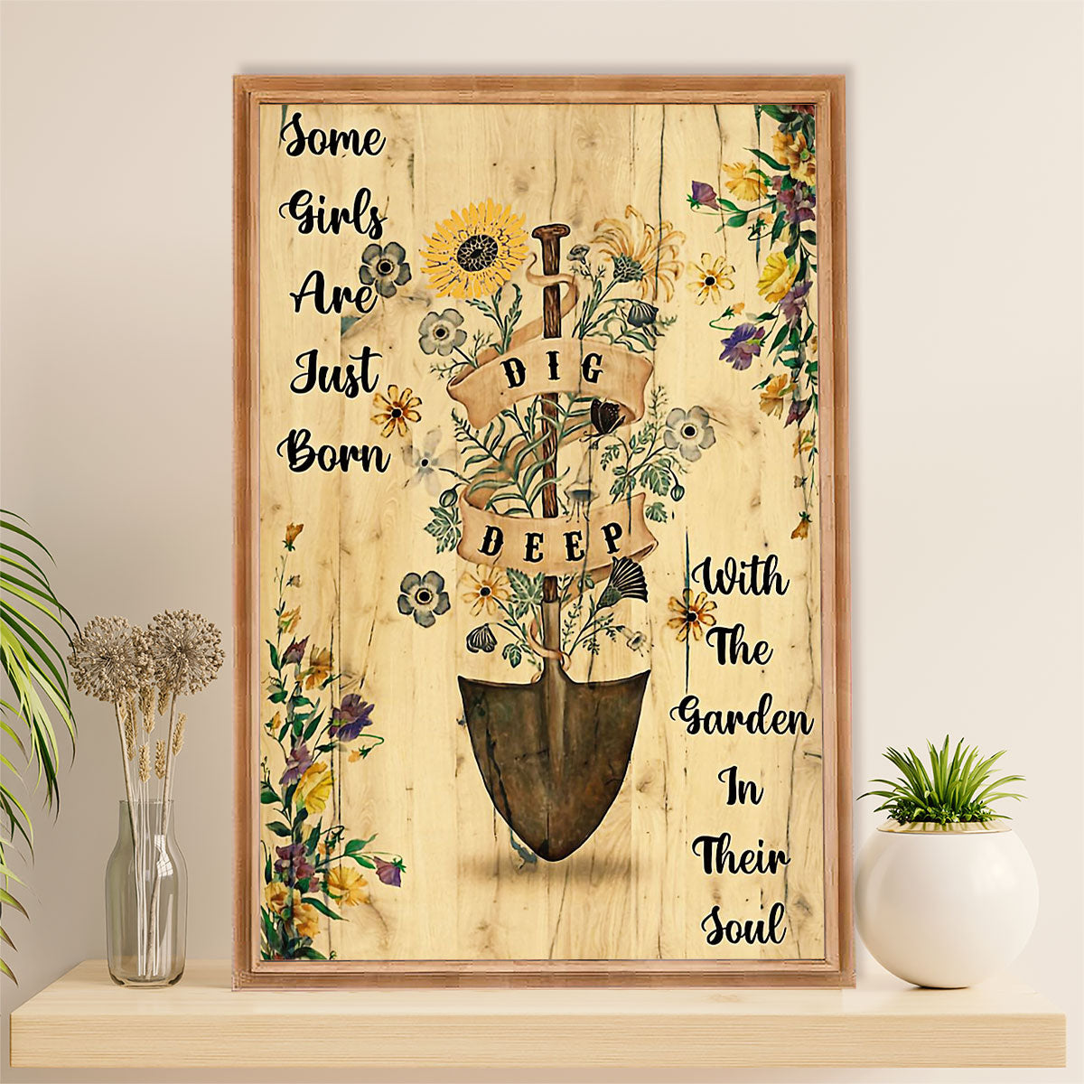 Gardening Poster Home Décor Wall Art | Girls Born With Garden | Gift for Gardener, Plants Lover