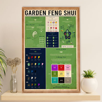 Gardening Poster Home Décor Wall Art | Garden Feng Shui Art | Gift for Gardener, Plants Lover