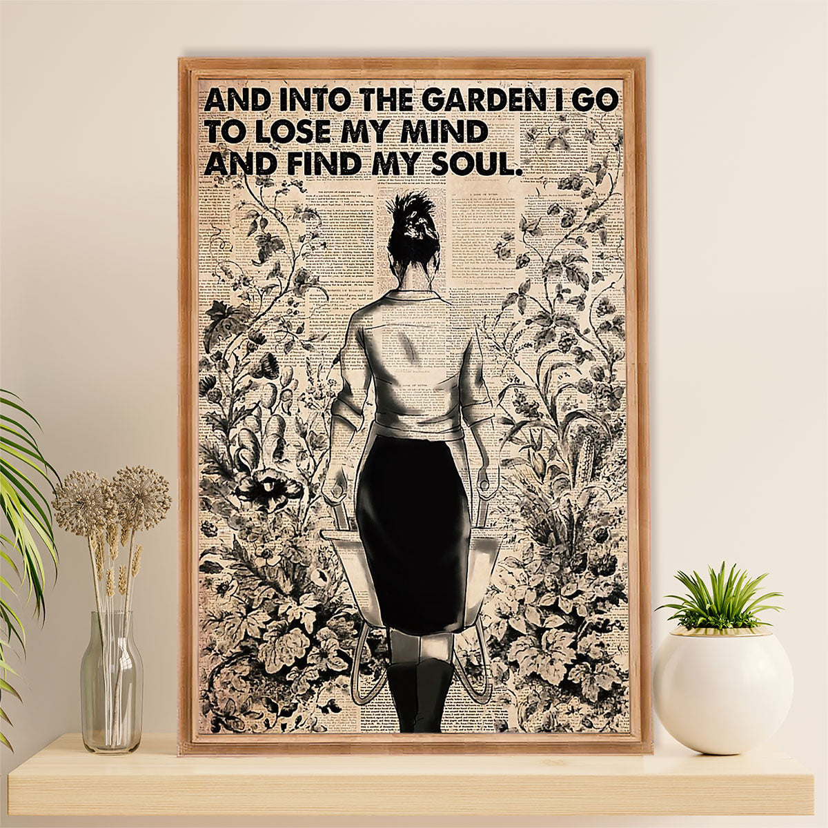 Gardening Poster Home Décor Wall Art | Woman In the Garden | Gift for Gardener, Plants Lover