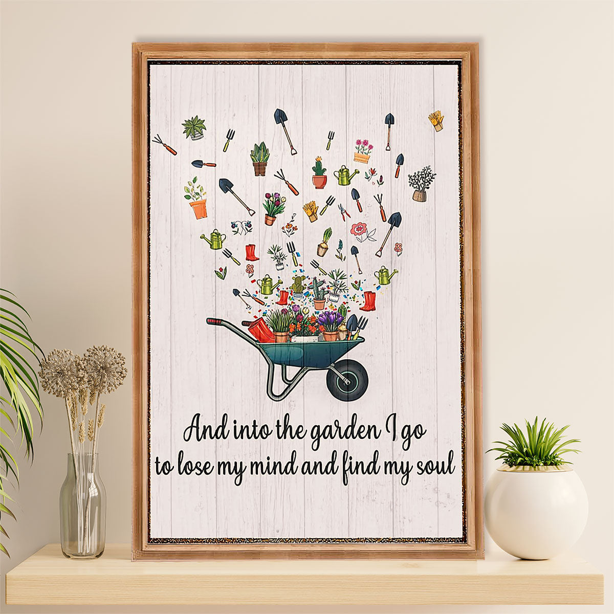 Gardening Poster Home Décor Wall Art | Find My Soul | Gift for Gardener, Plants Lover