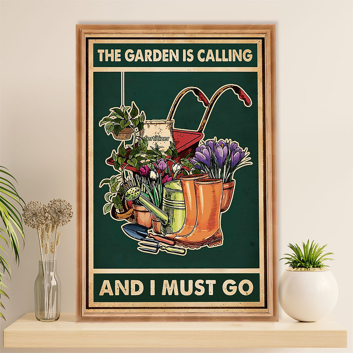 Gardening Poster Home Décor Wall Art | Garden Is Calling | Gift for Gardener, Plants Lover