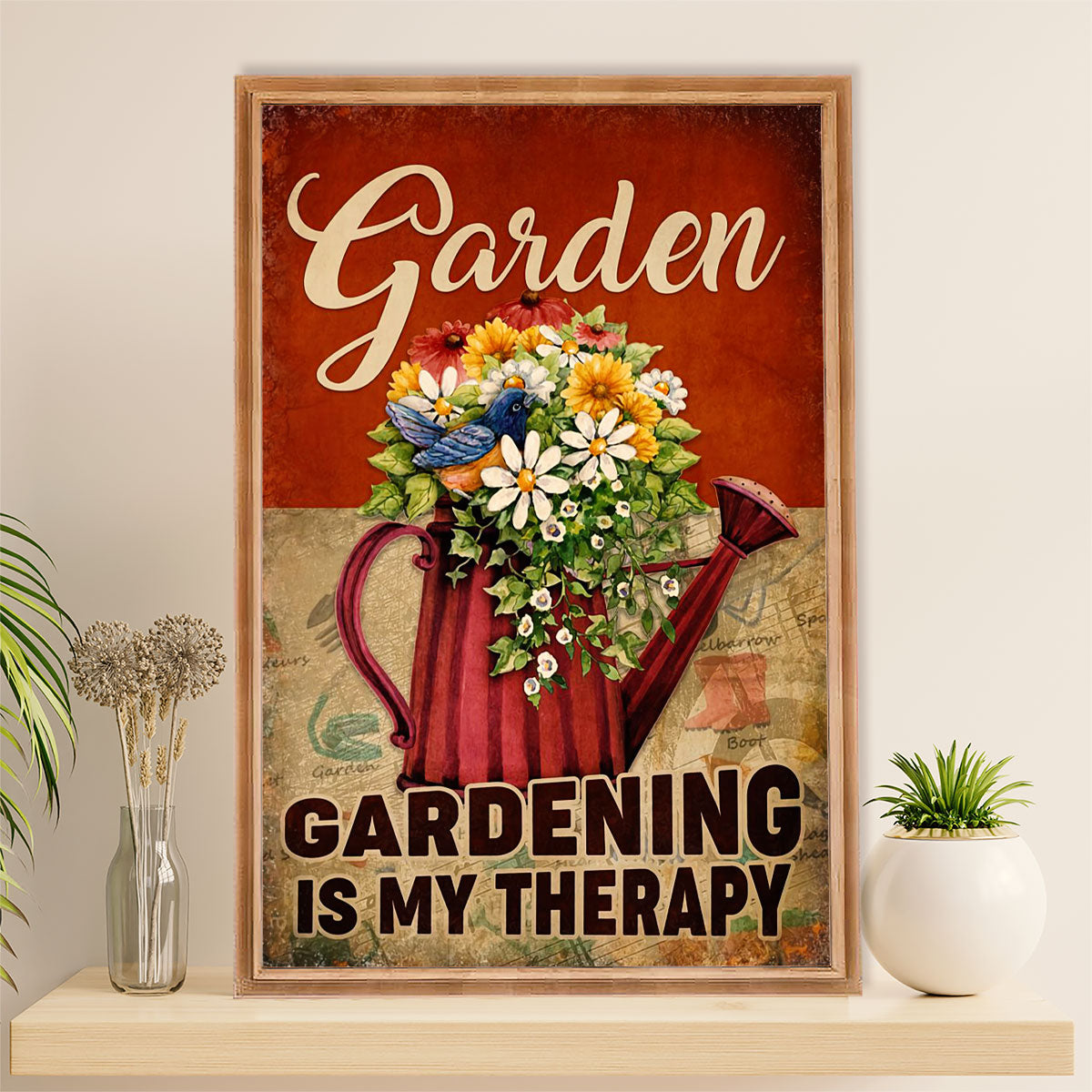Gardening Poster Home Décor Wall Art | My Therapy | Gift for Gardener, Plants Lover