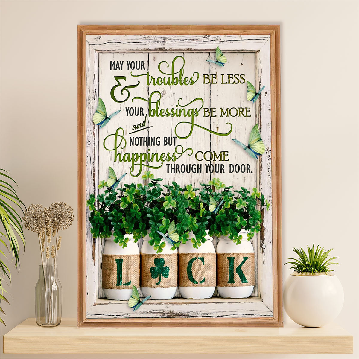 Gardening Poster Home Décor Wall Art | Happiness | Gift for Gardener, Plants Lover