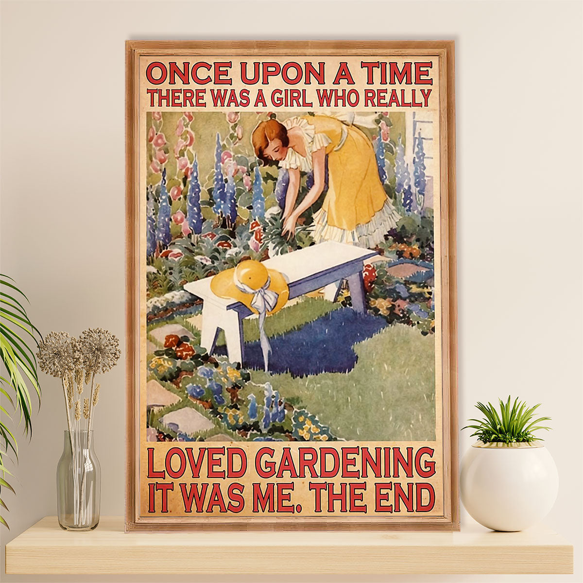 Gardening Poster Home Décor Wall Art | Girl Loved Gardening | Gift for Gardener, Plants Lover