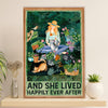 Gardening Poster Home Décor Wall Art | She Lived Happily | Gift for Gardener, Plants Lover